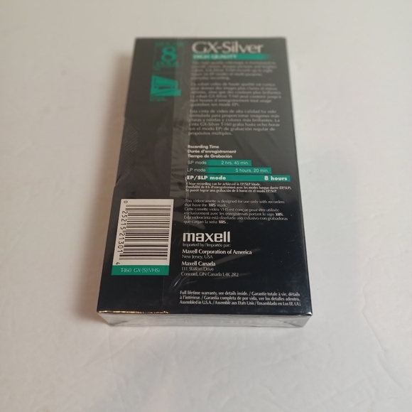 Maxell 8 hours GX-Silver Video Tape VHS Blank Brand New - Picture 2 of 5
